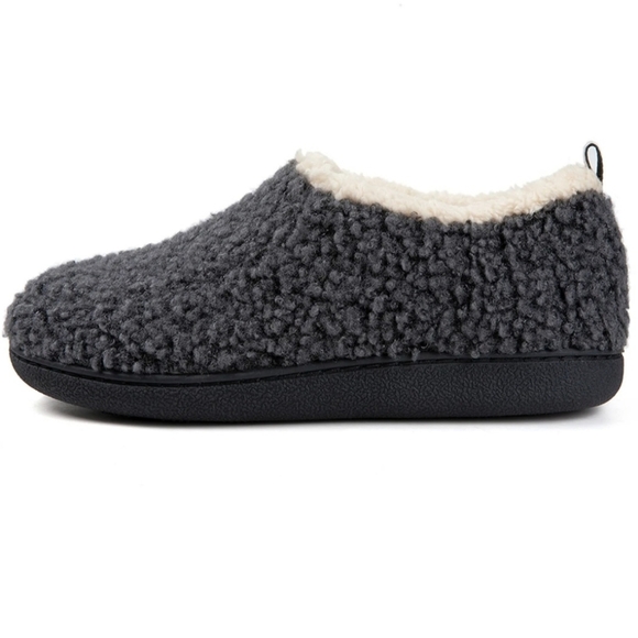 New! Cozy slippers house shoes dark gray indoor outdoor comfortable machine wash - Picture 3 of 6